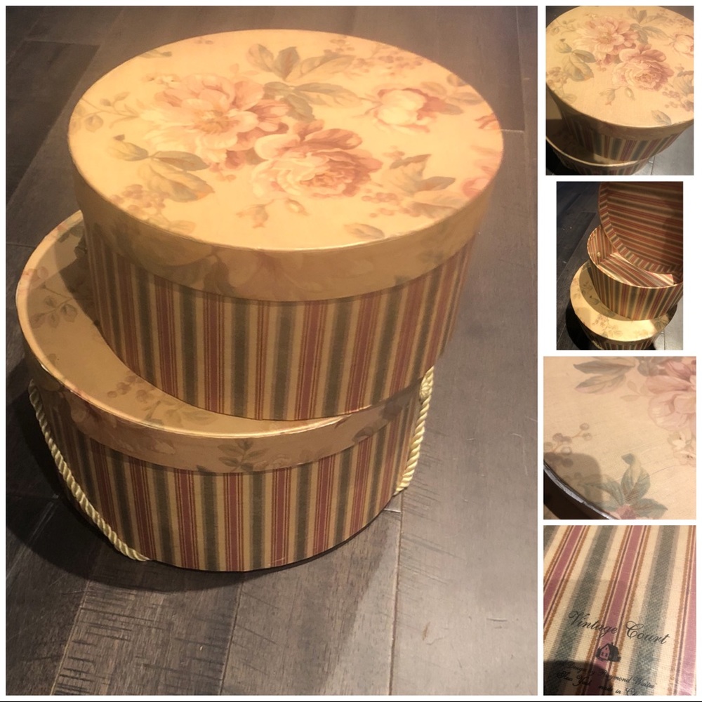 Vintage floral hat boxes